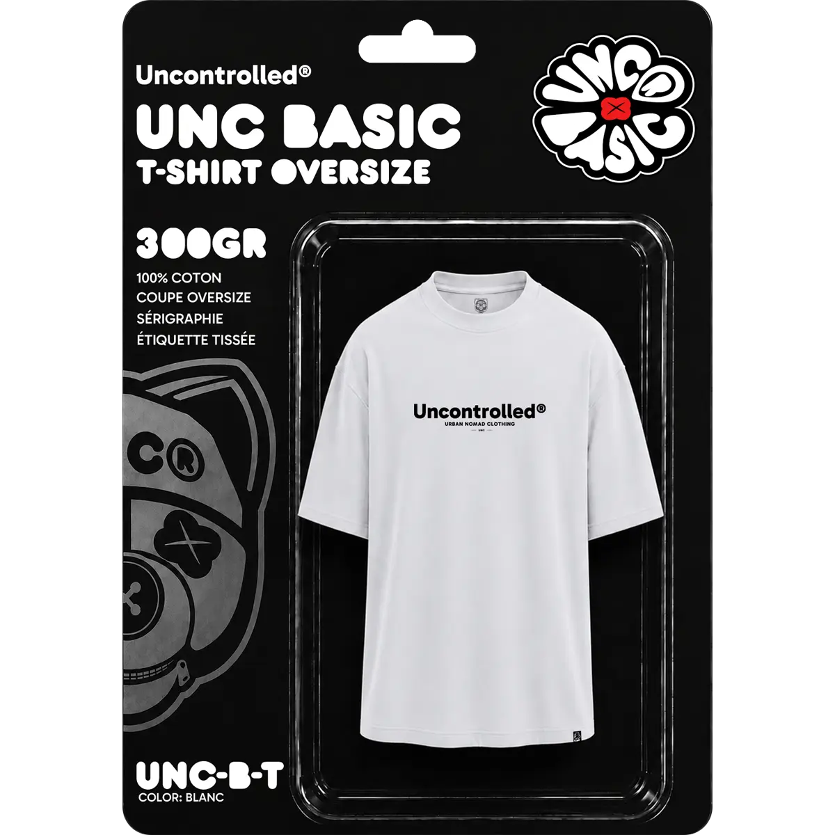 Packaging UNC Basic Print — t-shirt oversize blanc